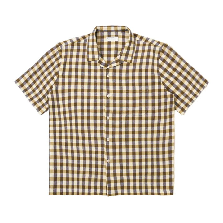 Universal Works Aberdeen Lincot Check Road Shirt Olive - Merchant Menswear