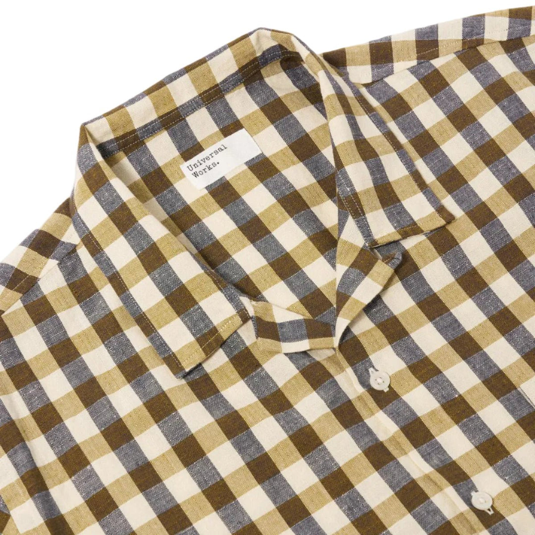 Universal Works Aberdeen Lincot Check Road Shirt Olive - Merchant Menswear