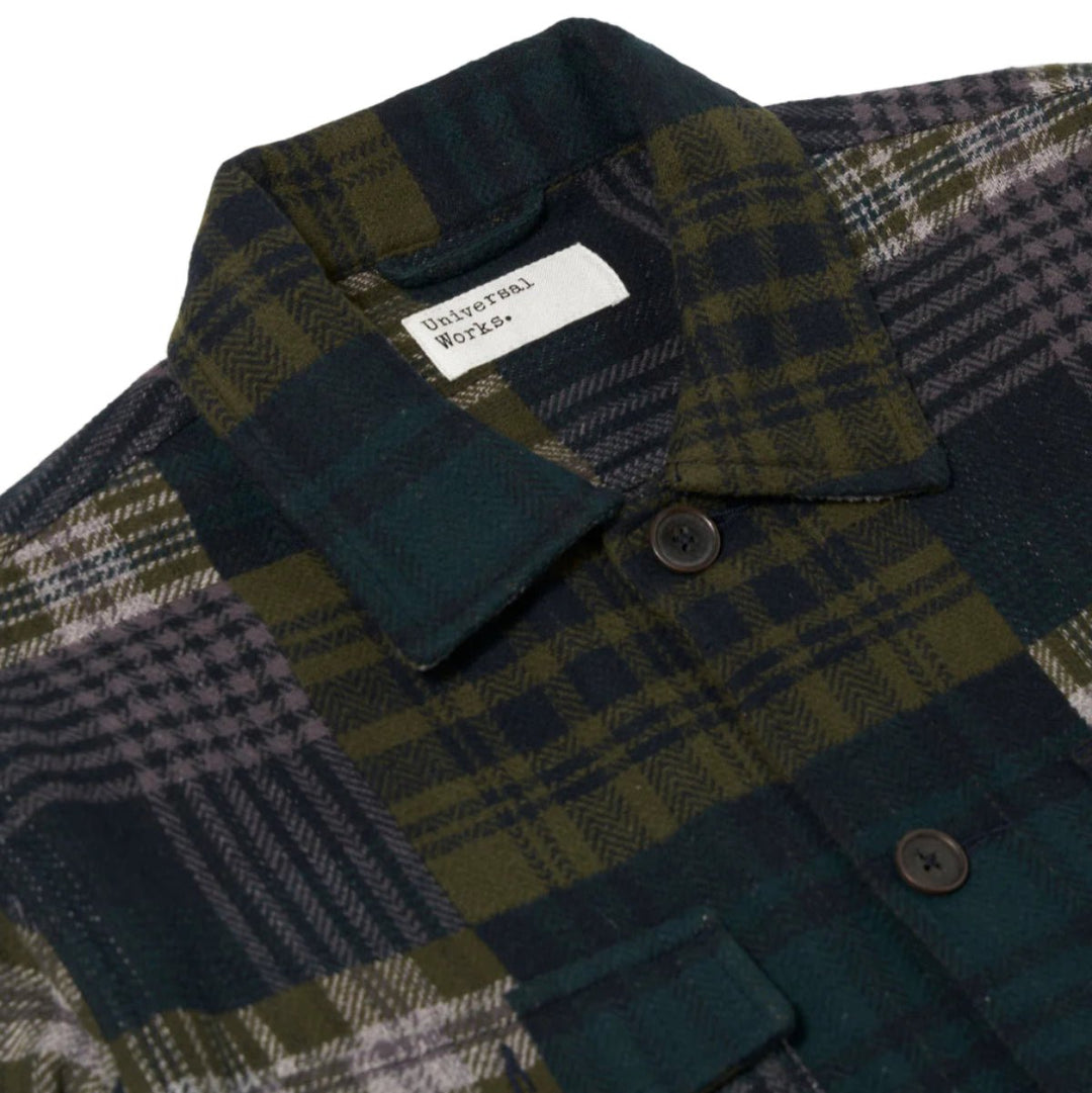 Universal Works Dockside Jacket Japanese Patchwork Green - Merchant Menswear