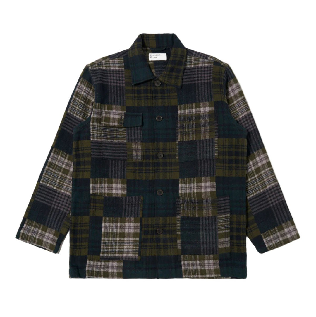 Universal Works Dockside Jacket Japanese Patchwork Green - Merchant Menswear