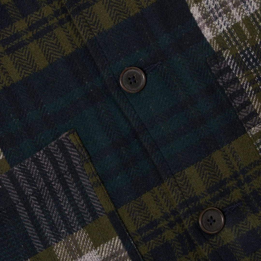 Universal Works Dockside Jacket Japanese Patchwork Green - Merchant Menswear