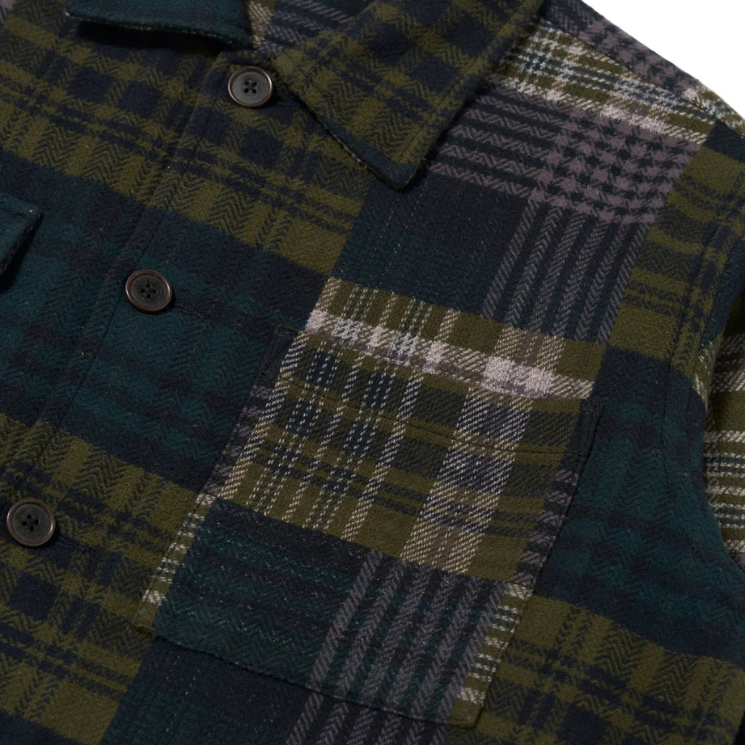 Universal Works Dockside Jacket Japanese Patchwork Green - Merchant Menswear