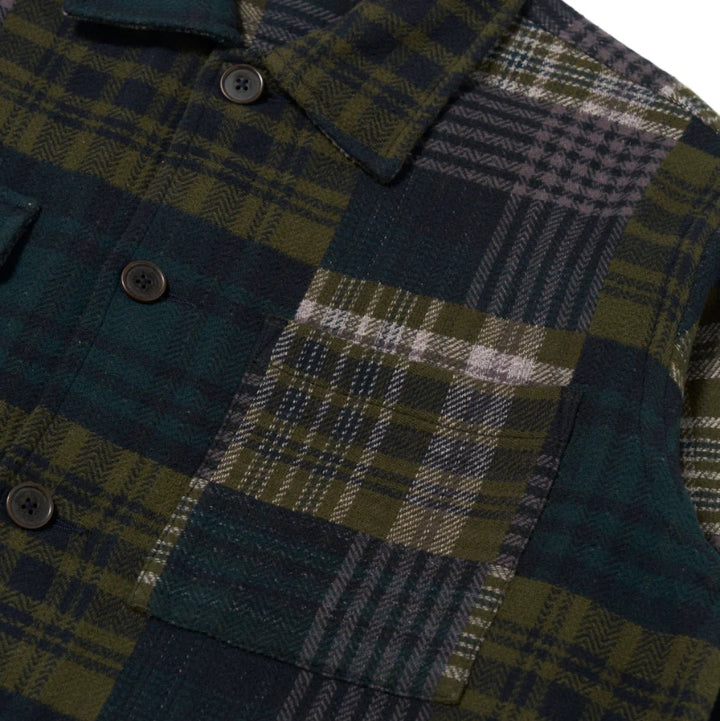 Universal Works Dockside Jacket Japanese Patchwork Green - Merchant Menswear