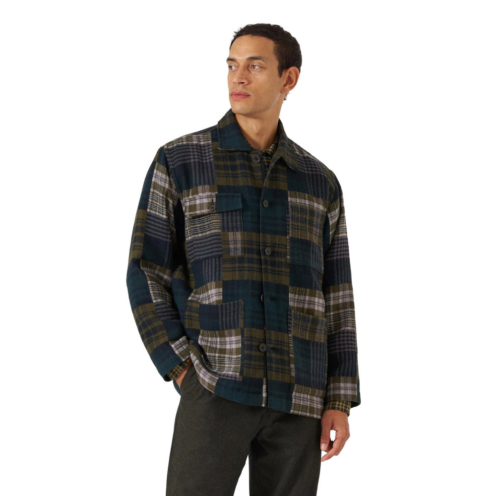 Universal Works Dockside Jacket Japanese Patchwork Green - Merchant Menswear