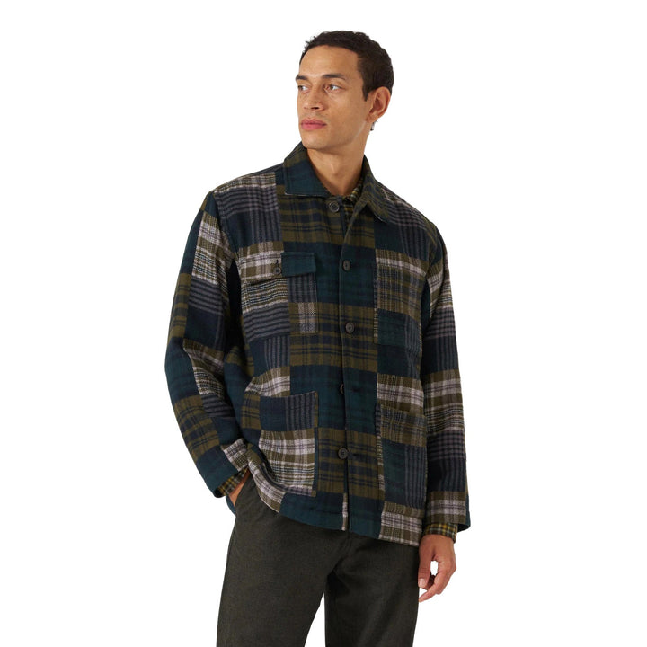 Universal Works Dockside Jacket Japanese Patchwork Green - Merchant Menswear