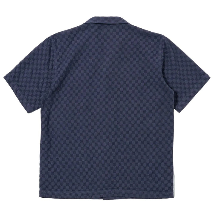 Universal Works Dot Waffle Road Shirt Navy - Merchant Menswear