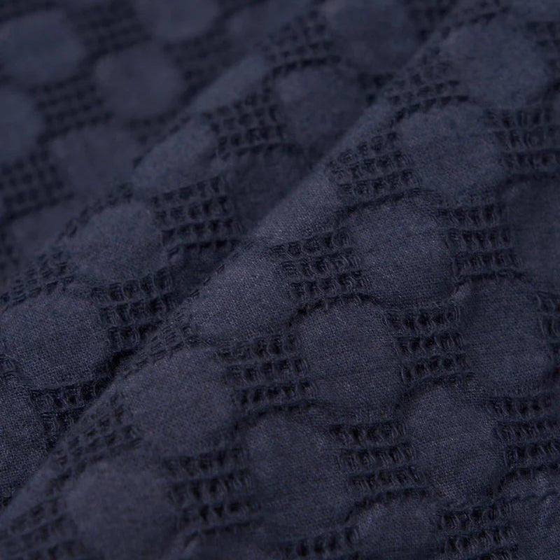 Universal Works Dot Waffle Road Shirt Navy - Merchant Menswear