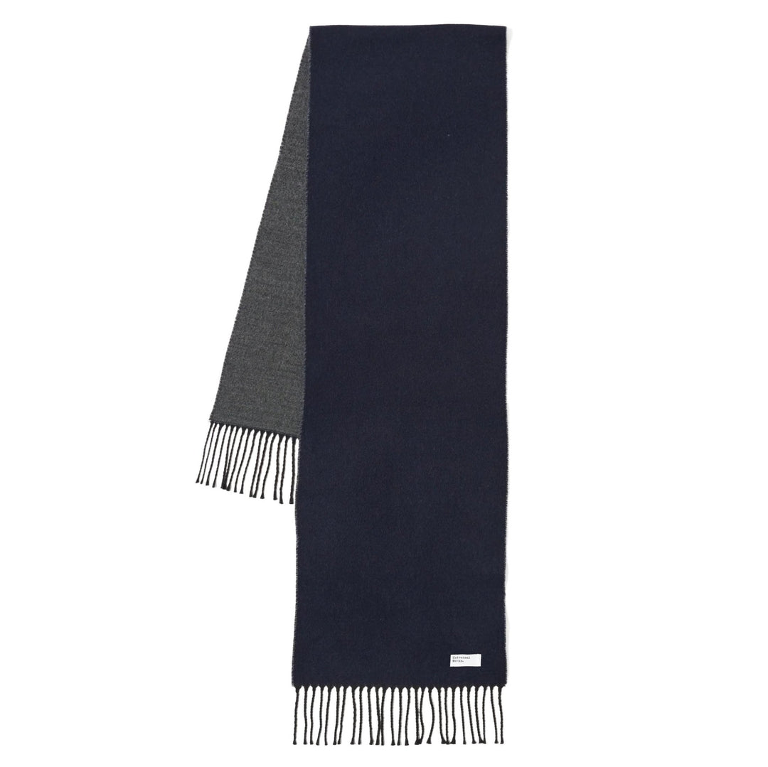 Universal Works Doubled Sided Scarf Navy/Mid Grey - Merchant Menswear