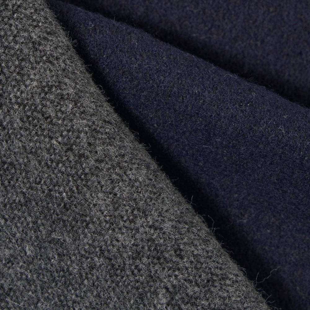 Universal Works Doubled Sided Scarf Navy/Mid Grey - Merchant Menswear