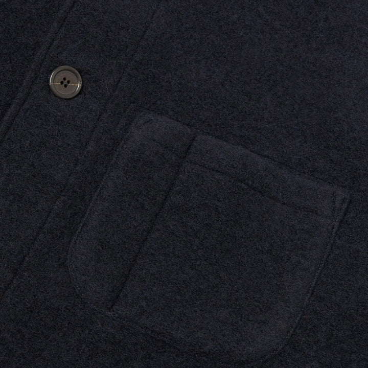 Universal Works Field Jacket Navy Wool Fleece - Merchant Menswear