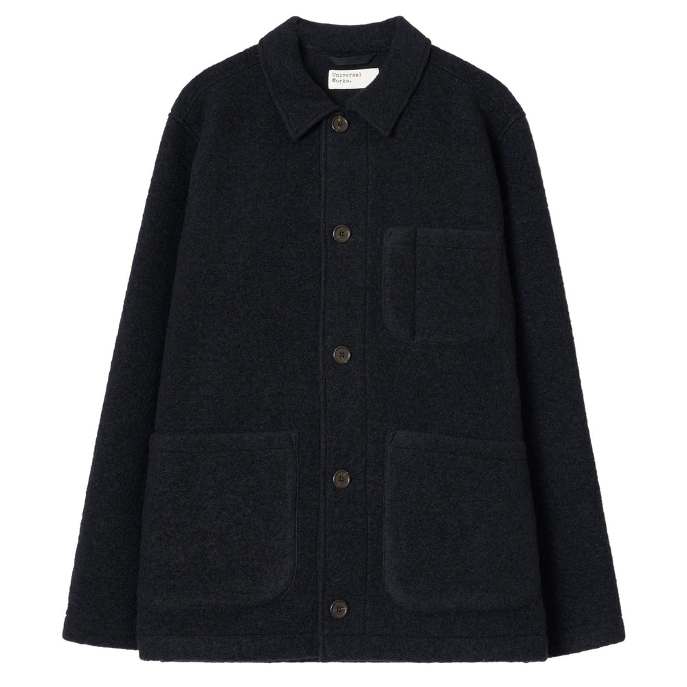 Universal Works Field Jacket Navy Wool Fleece - Merchant Menswear