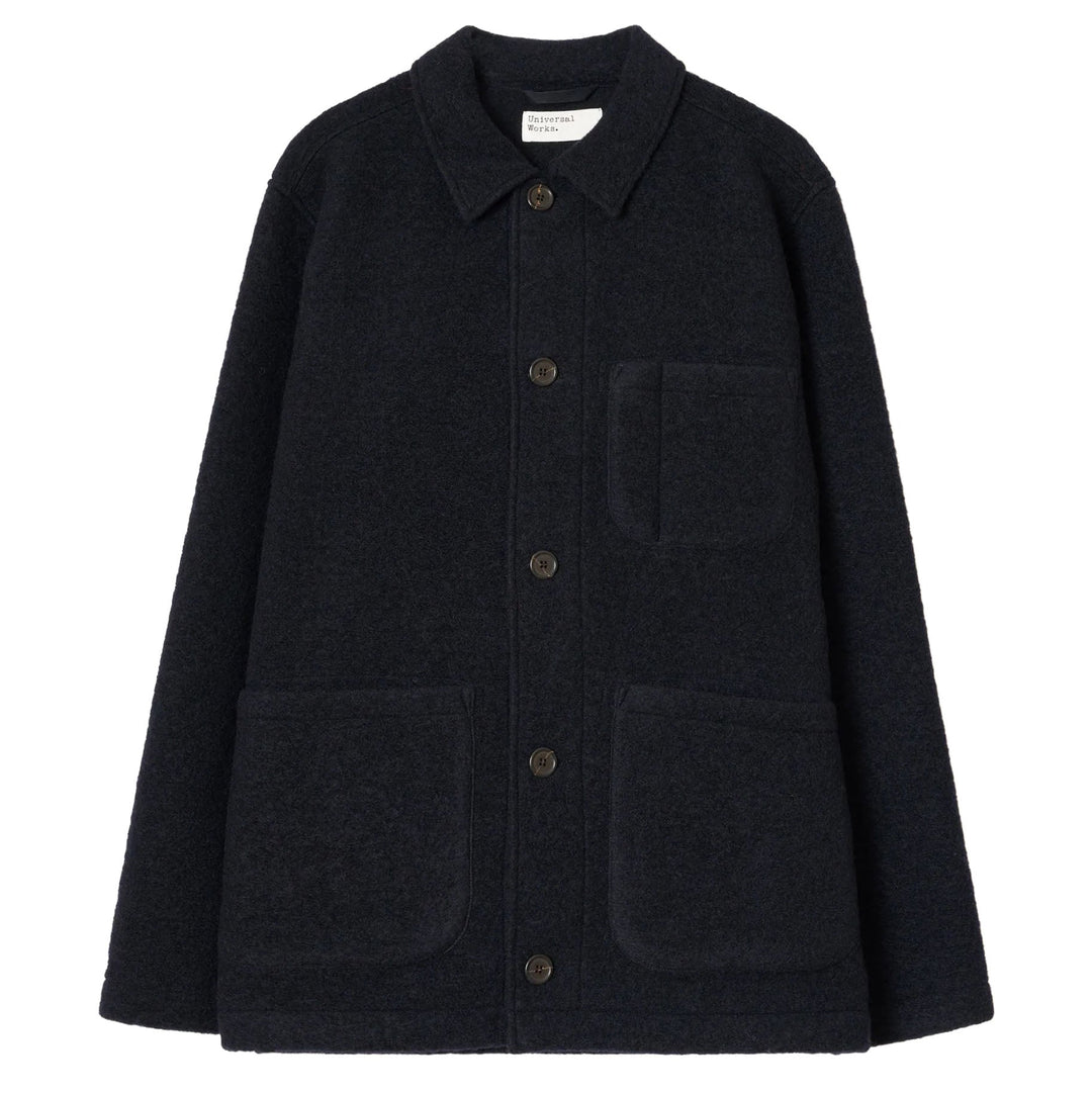 Universal Works Field Jacket Navy Wool Fleece - Merchant Menswear