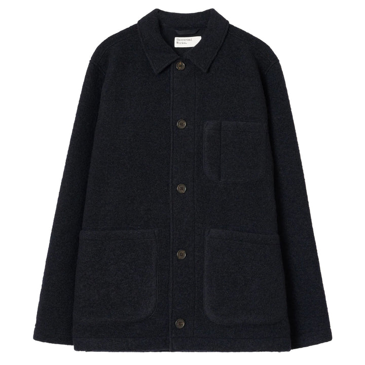 Universal Works Field Jacket Navy Wool Fleece - Merchant Menswear