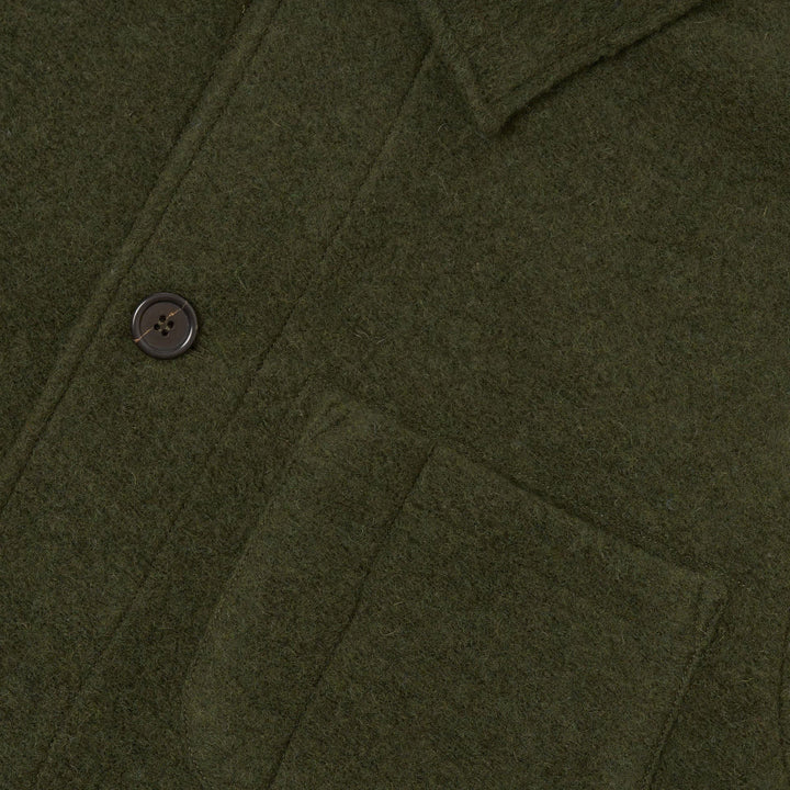 Universal Works Field Jacket Olive Wool Fleece - Merchant Menswear