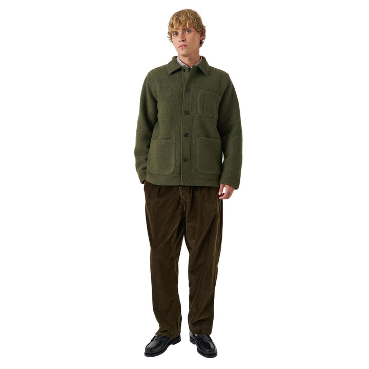 Universal Works Field Jacket Olive Wool Fleece - Merchant Menswear