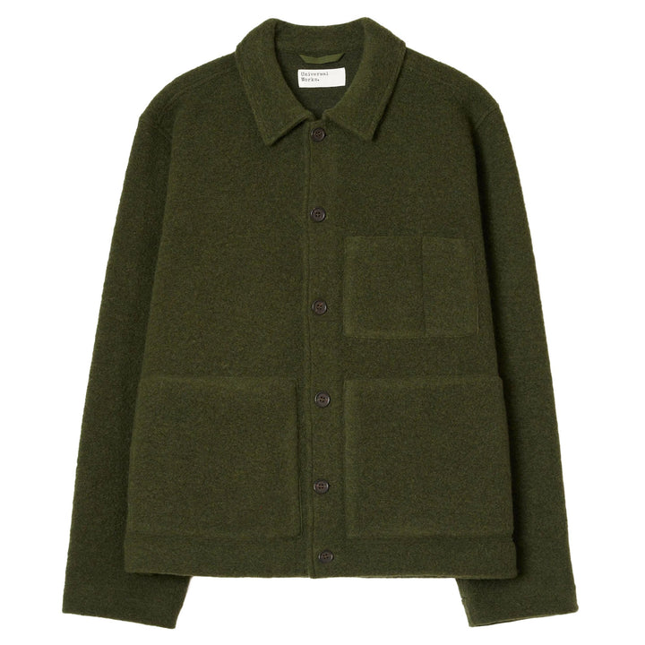 Universal Works Field Jacket Olive Wool Fleece - Merchant Menswear