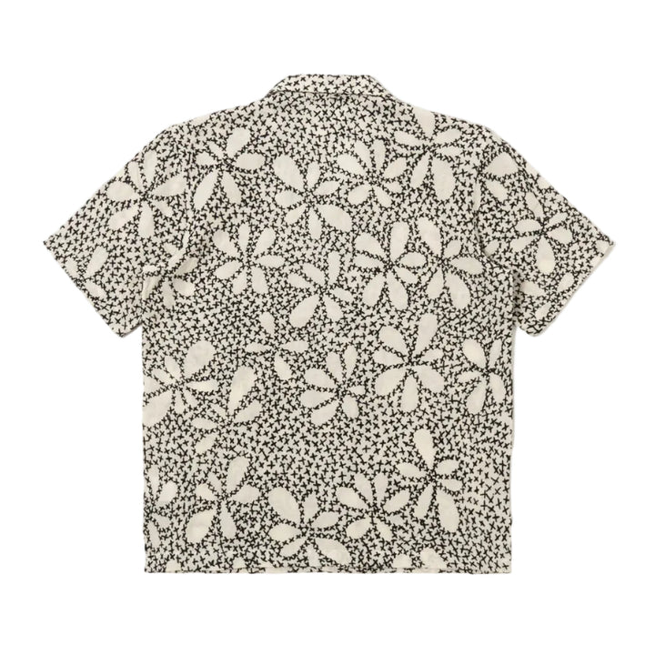Universal Works Kantha Flower Road Shirt Ecru/Black - Merchant Menswear
