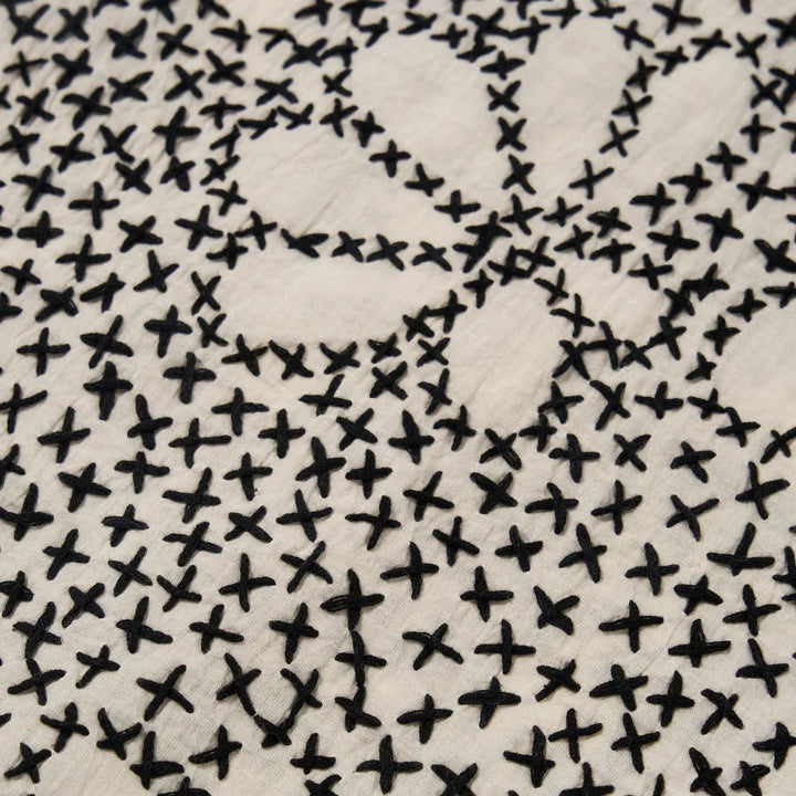 Universal Works Kantha Flower Road Shirt Ecru/Black - Merchant Menswear