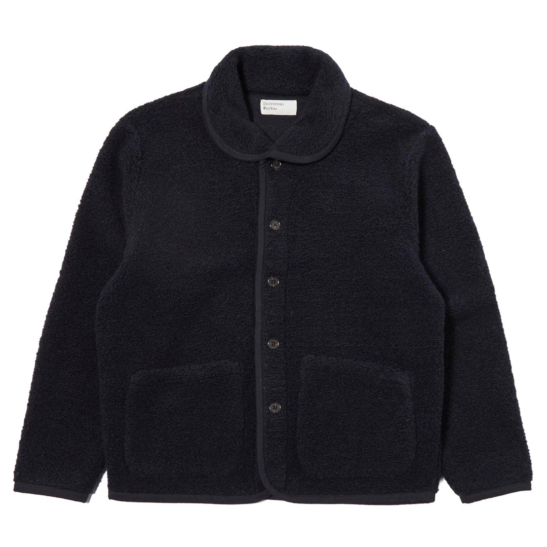 Universal Works Lancaster Jacket Wool Fleece Navy - Merchant Menswear