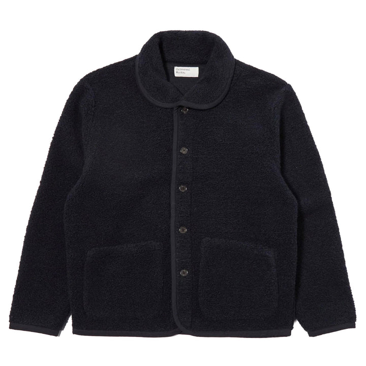 Universal Works Lancaster Jacket Wool Fleece Navy - Merchant Menswear