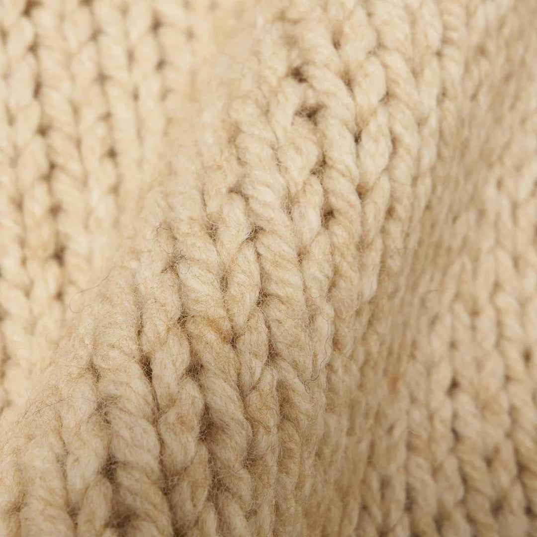 Universal Works Langdale Chunky Stripe Wool Cardigan Sand - Merchant Menswear