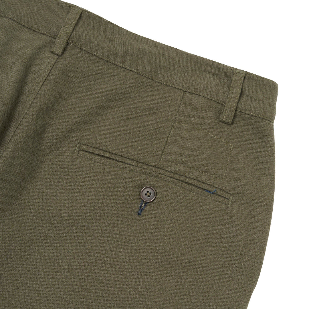 Universal Works Military Chino In Brushed Moleskin Olive - Merchant Menswear