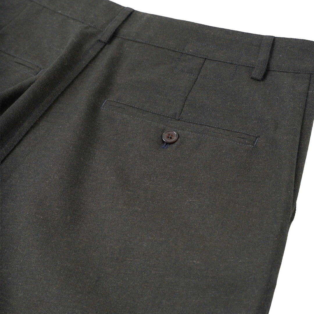 Universal Works Military Chino Olive Recycled Tweed - Merchant Menswear