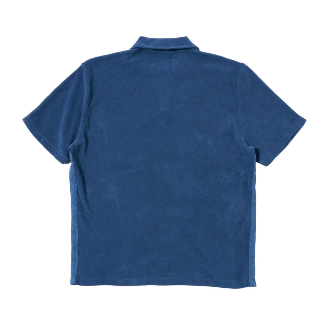 Universal Works Newlyn Jersey Sweat Fleece Polo Navy - Merchant Menswear