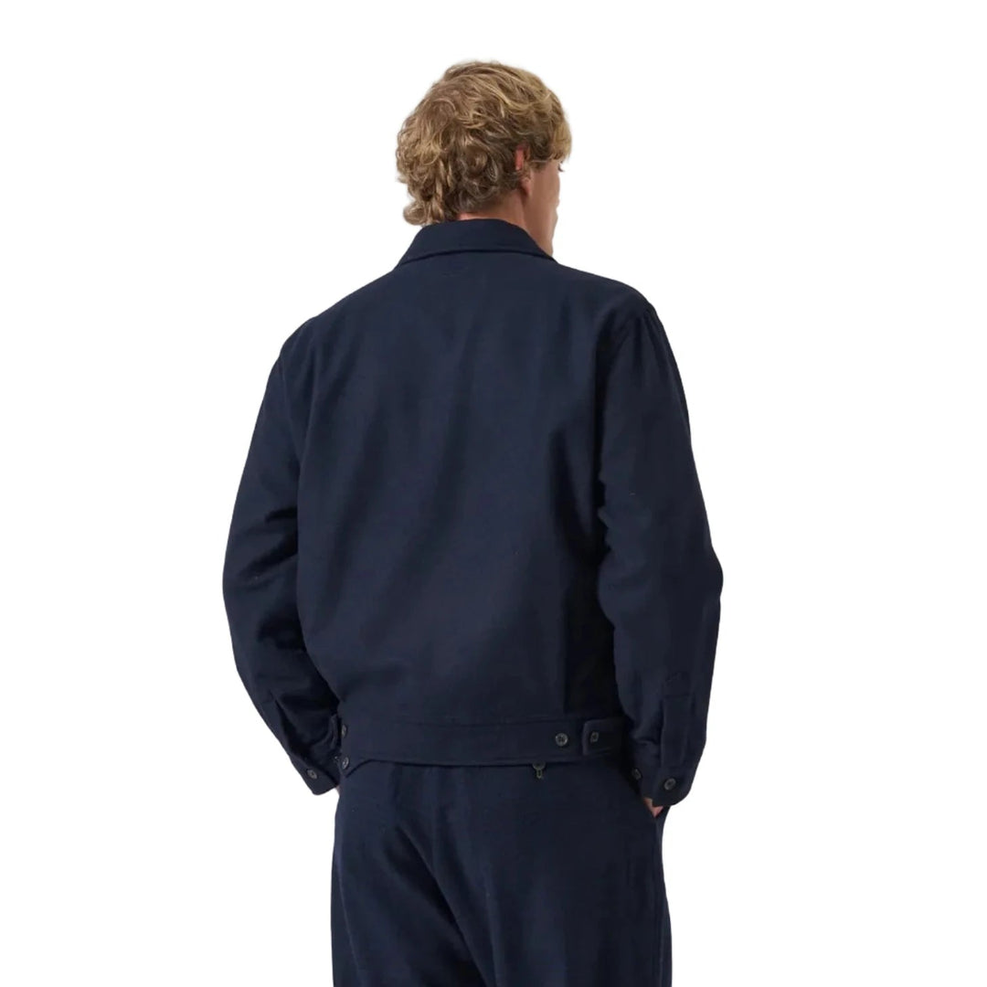 Universal Works Rose Bowl Jacket Dublin Wool Mix Dark Navy - Merchant Menswear