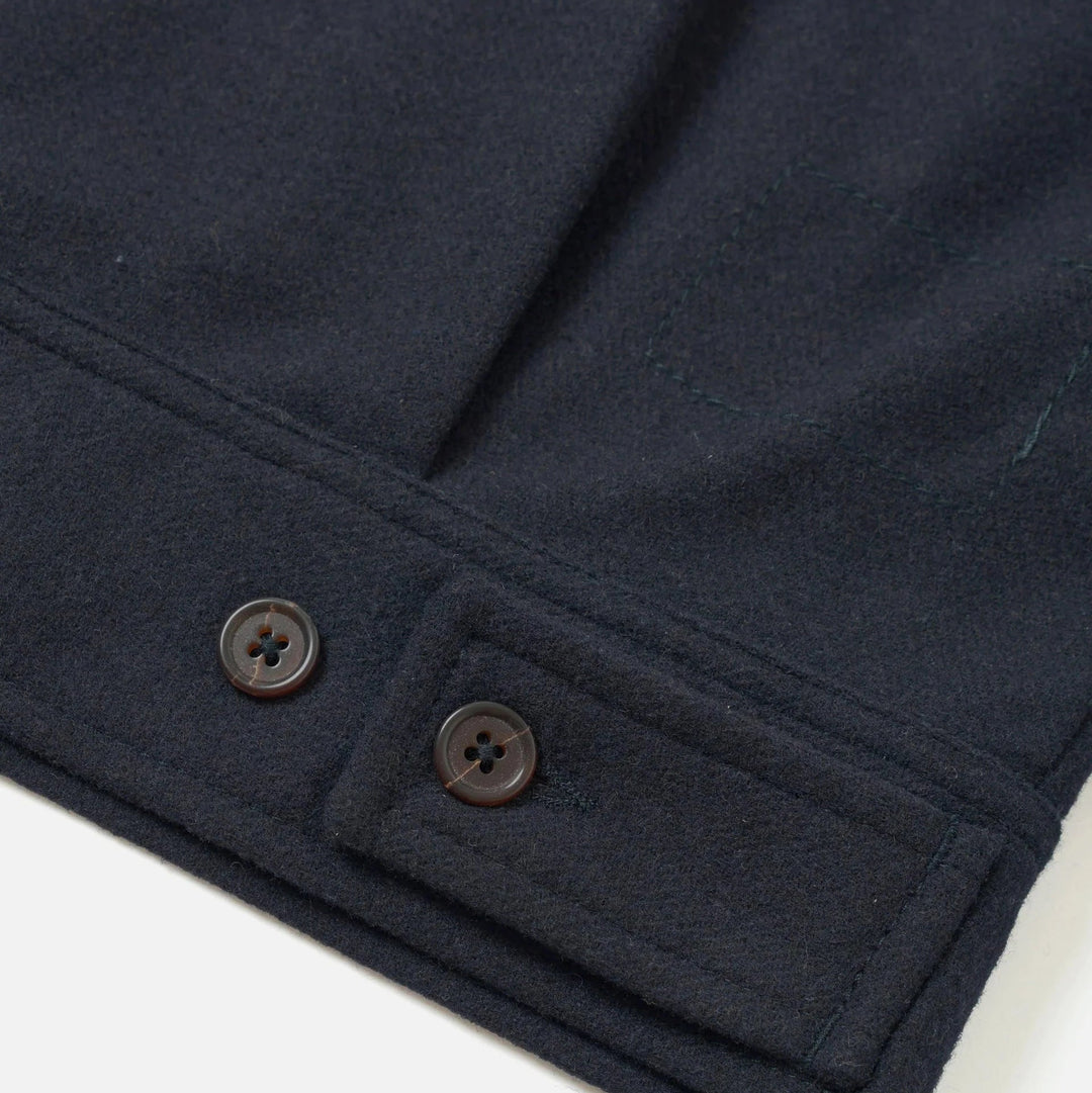 Universal Works Rose Bowl Jacket Dublin Wool Mix Dark Navy - Merchant Menswear