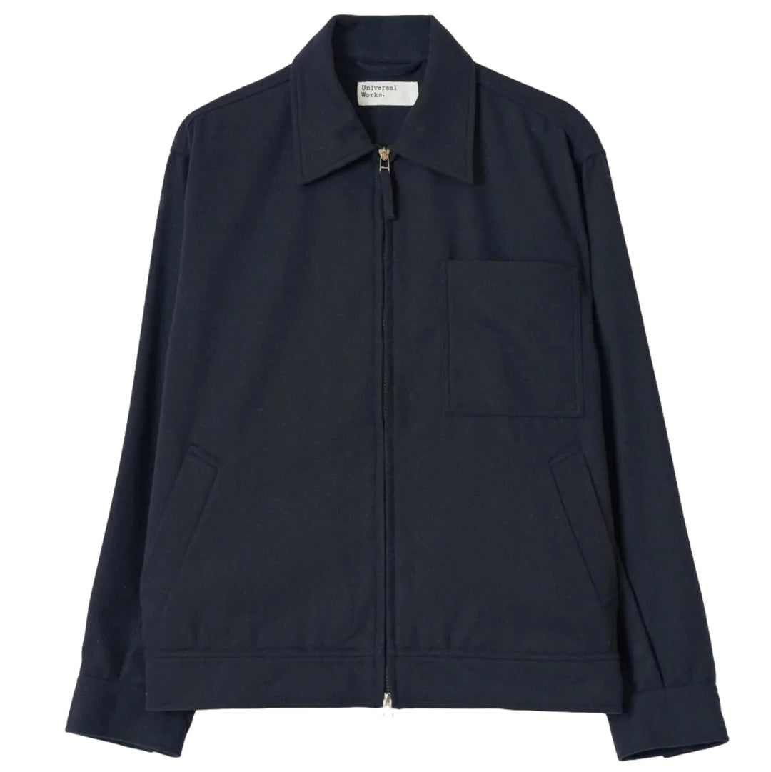 Universal Works Rose Bowl Jacket Dublin Wool Mix Dark Navy - Merchant Menswear