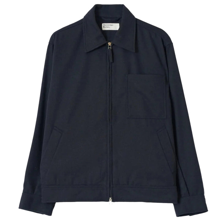 Universal Works Rose Bowl Jacket Dublin Wool Mix Dark Navy - Merchant Menswear
