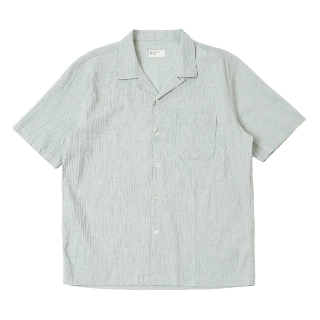 Universal Works Seersucker Road Shirt Green - Merchant Menswear