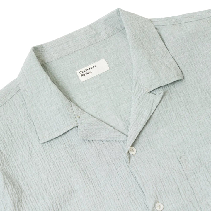 Universal Works Seersucker Road Shirt Green - Merchant Menswear