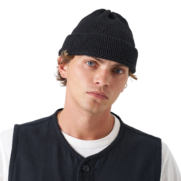 Universal Works Short Watch Cap Black - Merchant Menswear