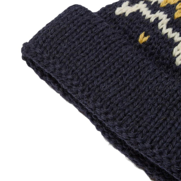 Universal Works Short Watch Cap - British Wool Navy/Ecru - Merchant Menswear