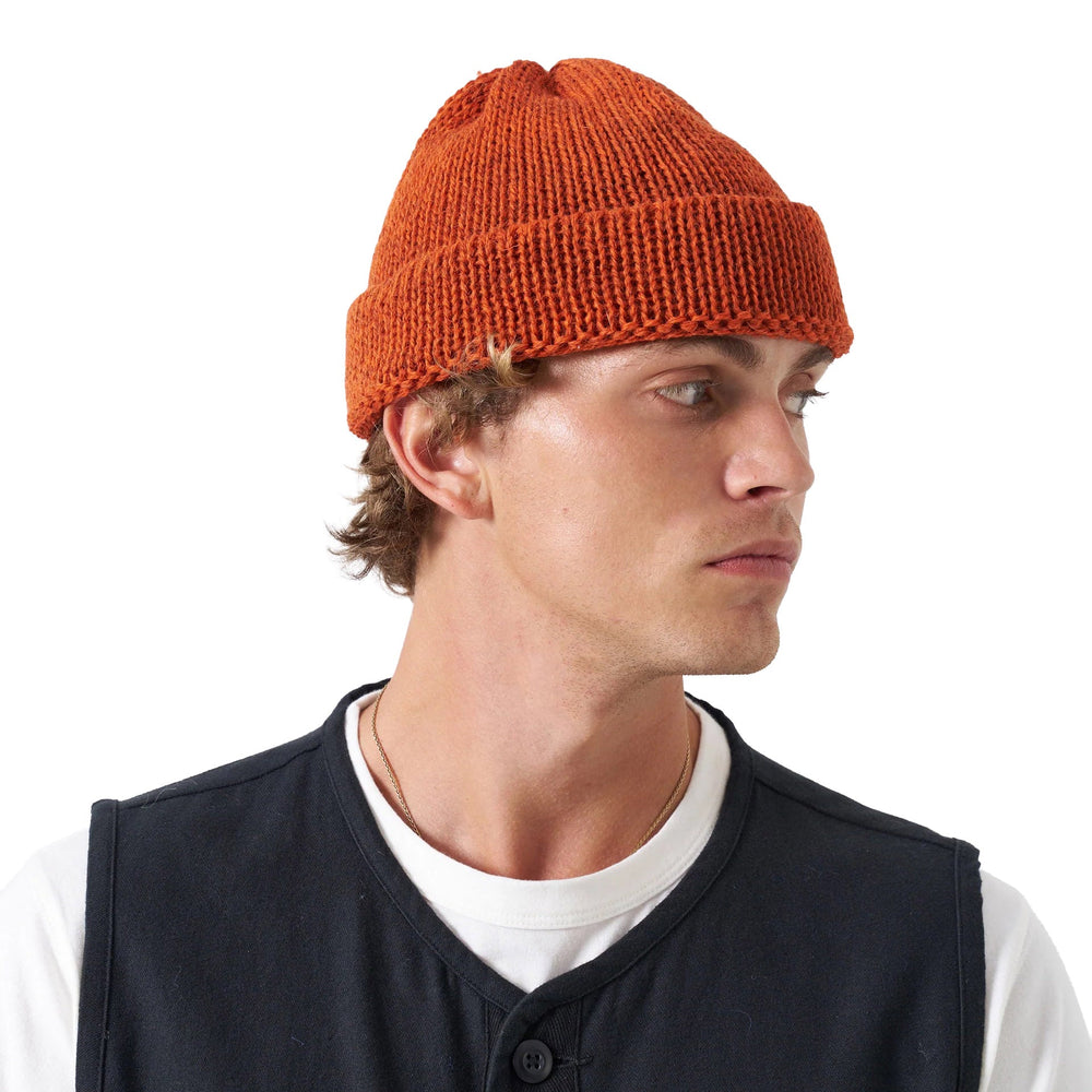 Universal Works Short Watch Cap Orange - Merchant Menswear