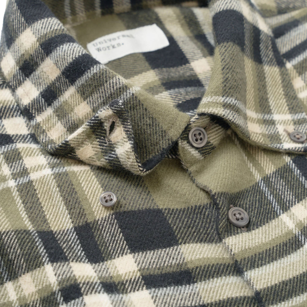 Universal Works Standard Shirt Jazz Check Olive - Merchant Menswear