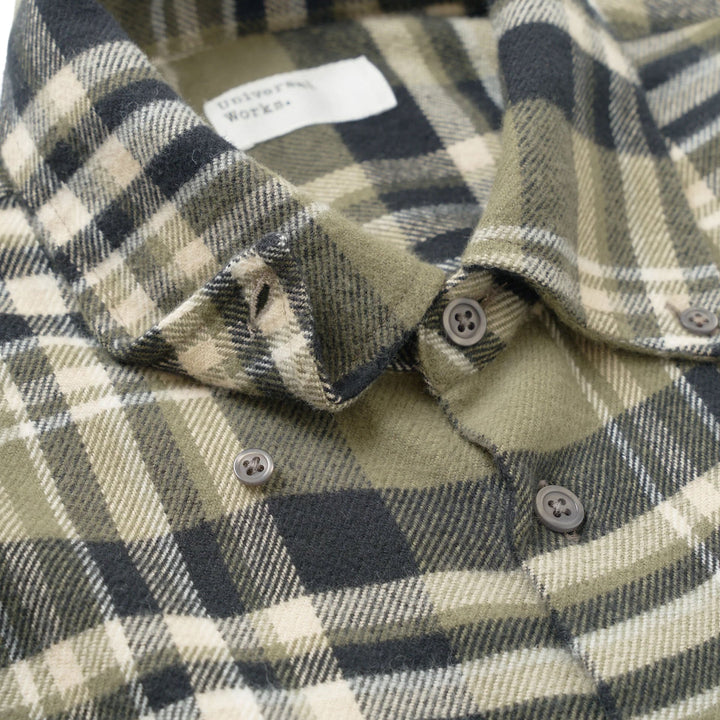 Universal Works Standard Shirt Jazz Check Olive - Merchant Menswear