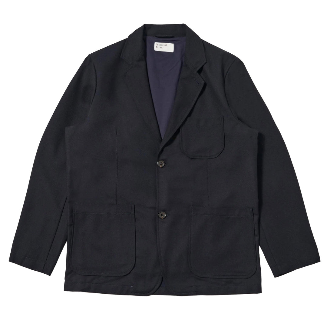 Universal Works Two Button Jacket Upcycled Tweed Dark Navy - Merchant Menswear