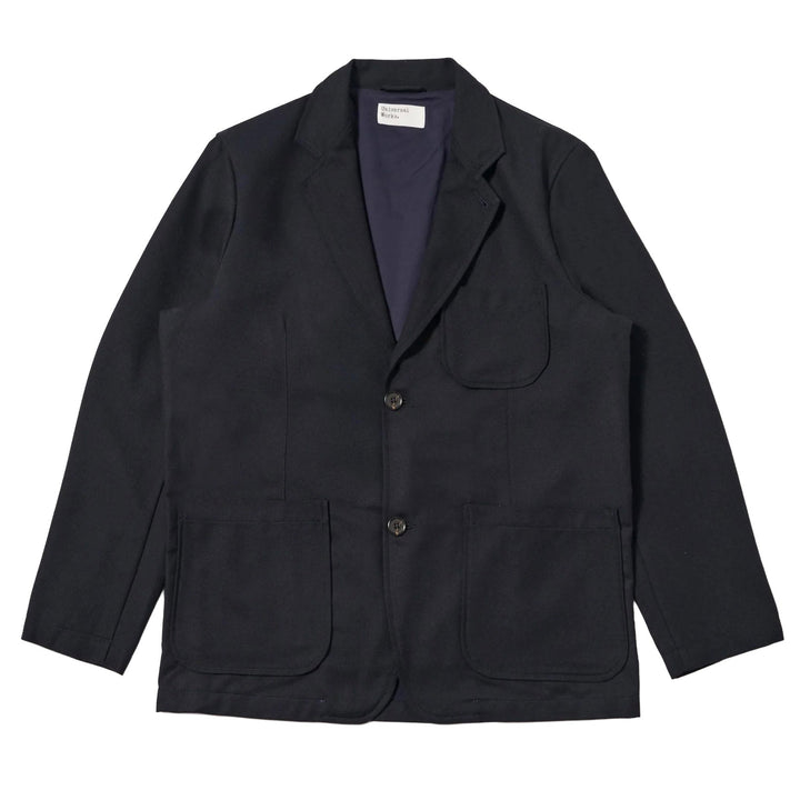 Universal Works Two Button Jacket Upcycled Tweed Dark Navy - Merchant Menswear