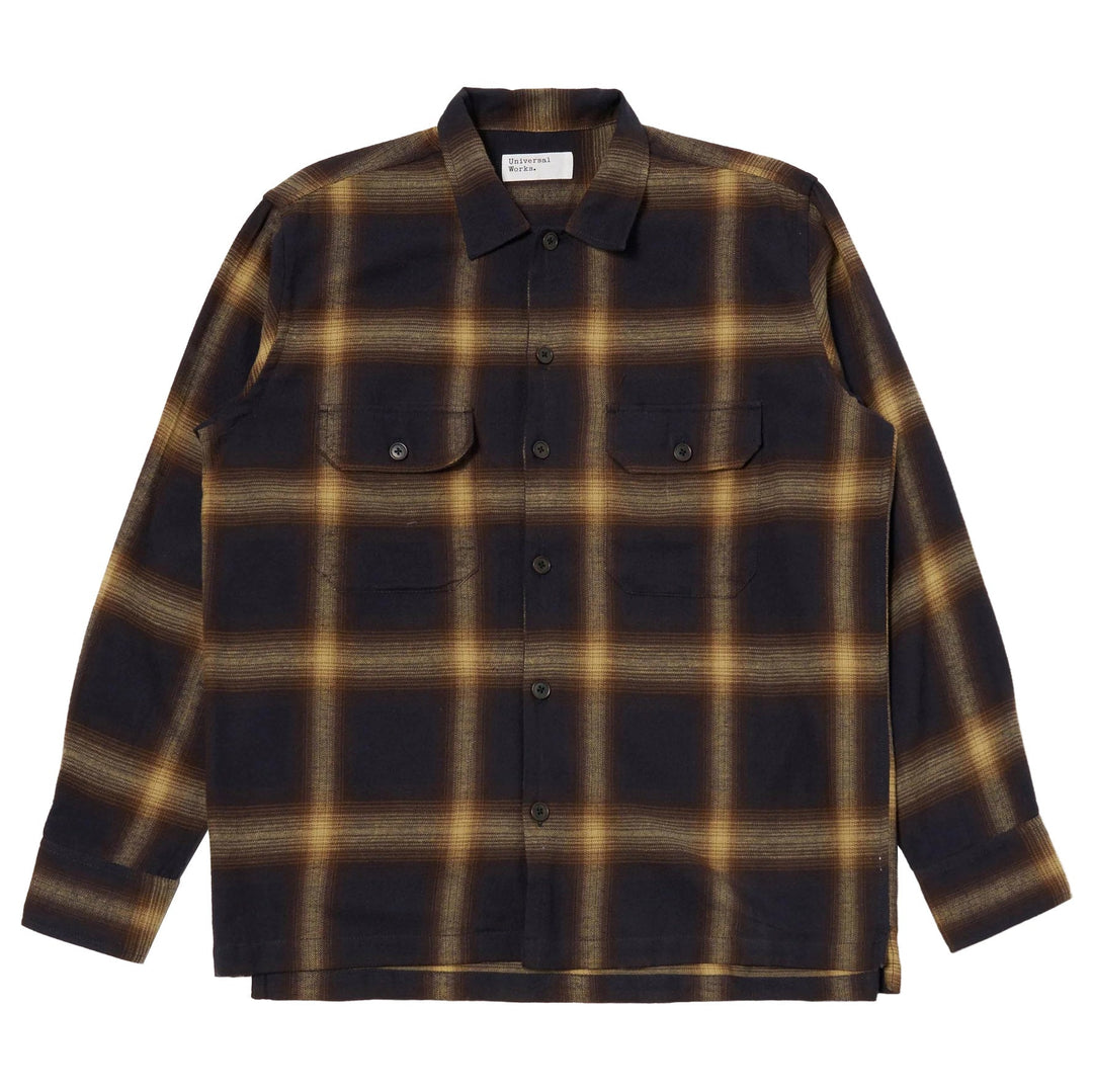 Universal Works Utility Shirt Canyon Check Navy - Merchant Menswear