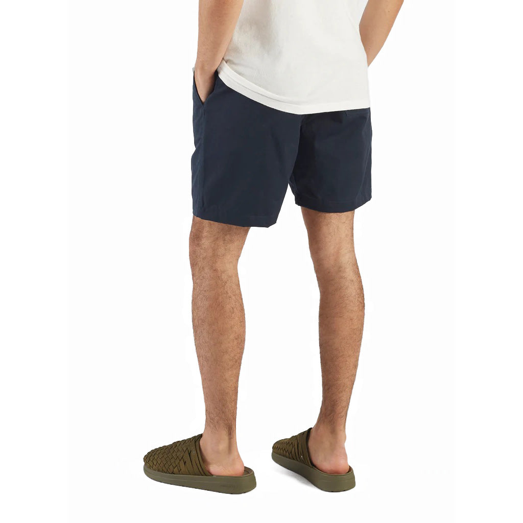 universal works Beach Short In Navy Twill Navy Model Back View