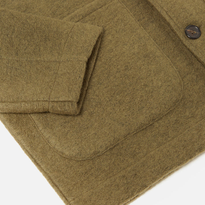 Field Jacket In Lovat Wool Fleece