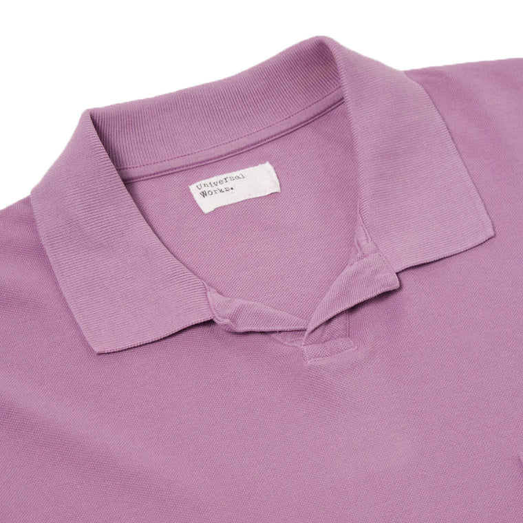 universal works Vacation Pique Polo In Lilac Collar Image
