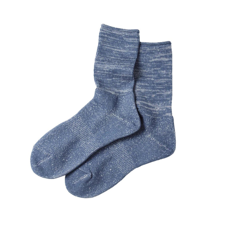 Washi Pile Crew Socks Slate Blue - Merchant Menswear