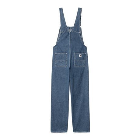 Women Bib Overall Straight Blue Stone Wash - Merchant Menswear