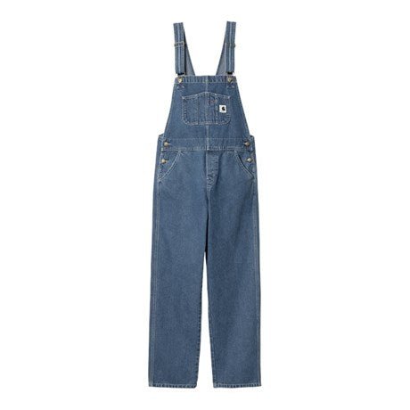 Women Bib Overall Straight Blue Stone Wash - Merchant Menswear