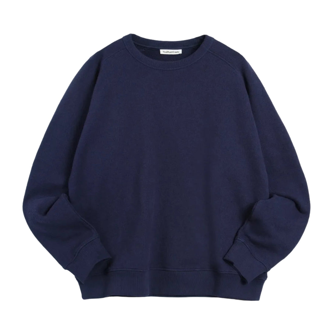 YMC Almost Grown Textured Sweat Navy - Merchant Menswear
