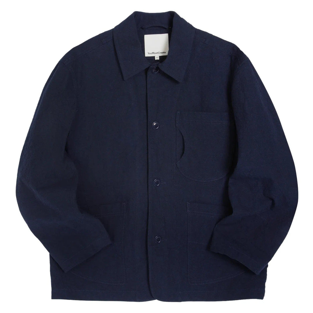 YMC Construction Jacket In Japanese Cotton/Linen Suiting Fabric - Merchant Menswear